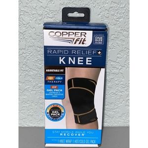 Copper Fit Infused Rapid Relief Adjustable Knee Wrap Hot Cold Therapy Gel Pack